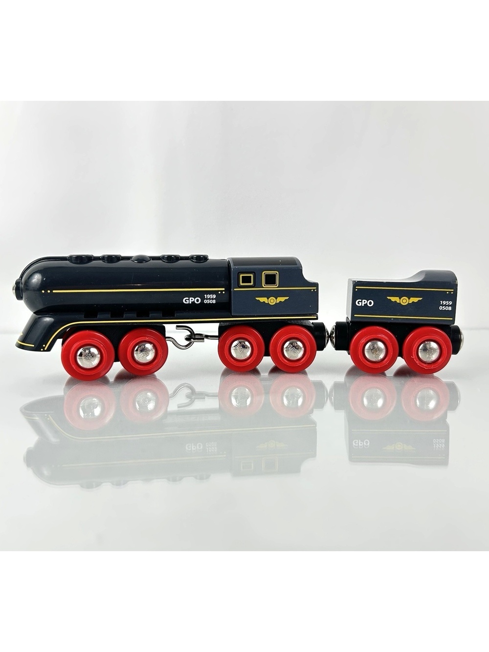 Brio Railway GPO 1959 0508 Train Engine and Tender Wooden Magnetic Train